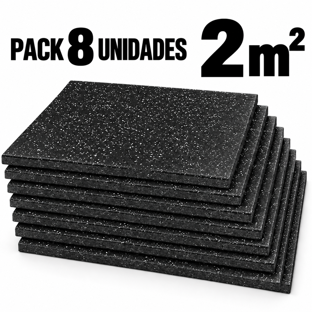 PACK PISO DE CAUCHO 2 M² | 15MM DE ESPESOR ( 8 UNIDADES 50X50CM )