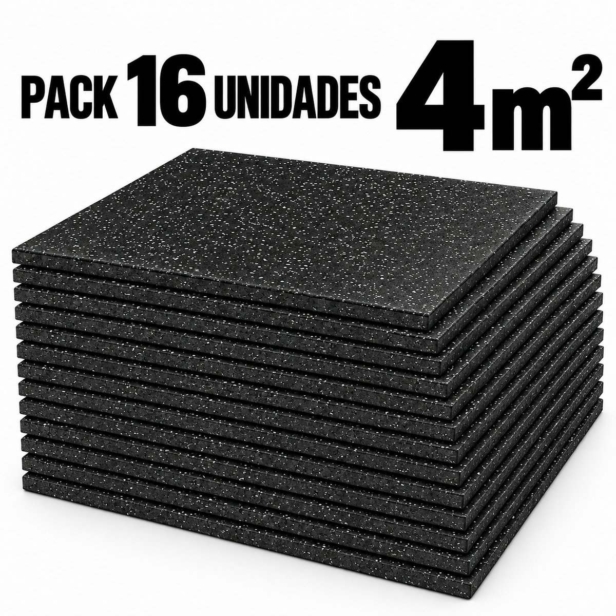 PACK PISO DE CAUCHO 4 M² | 15MM DE ESPESOR ( 16 UNIDADES 50X50CM )