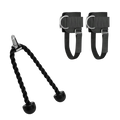 SET CUERDA TRICEPS + PAR TOBILLERA POLEAS.