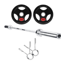 SET 60 KG BARRA OLIMPICA 20KG + PAR DISCOS 20KG TRIPLE AGARRE