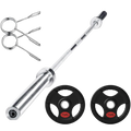 SET 50KG BARRA OLIMPICA 20KG + PAR DISCOS TRIPLE AGARRE DE 15KG