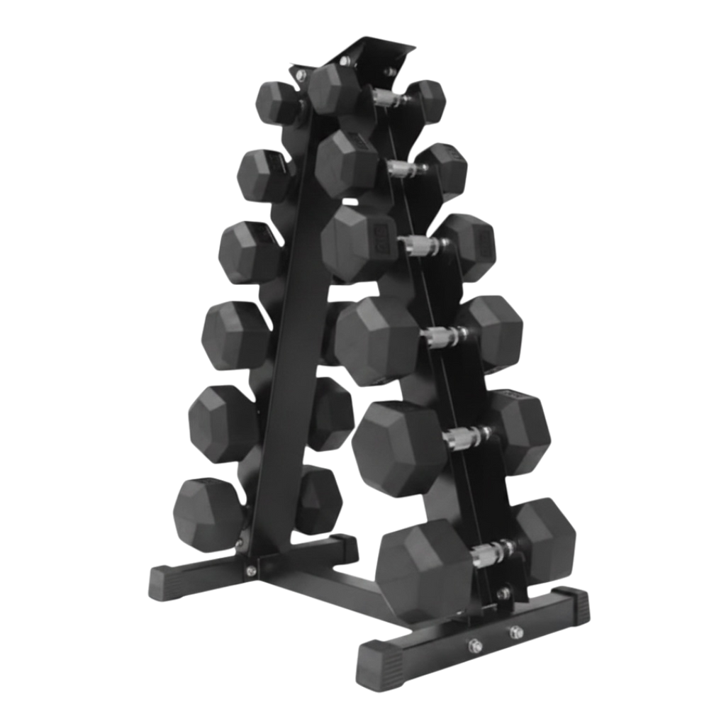 RACK DE MANCUERNAS 6 Niveles + 6 PARES DE MANCUERNAS (105kg)