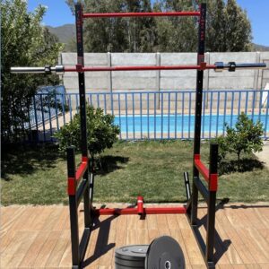 Media jaula mas barra 20kg collarines y 30kg en discos bumpers