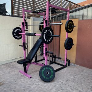 Jaula Smith multifuncional SET FULL banco + barra adicional + 100kg en discos